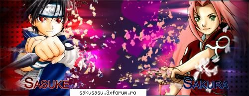 imi place animeul naruto, iar mele preferate si sakura! :d o poza cu sasuke si sakura :d discutii